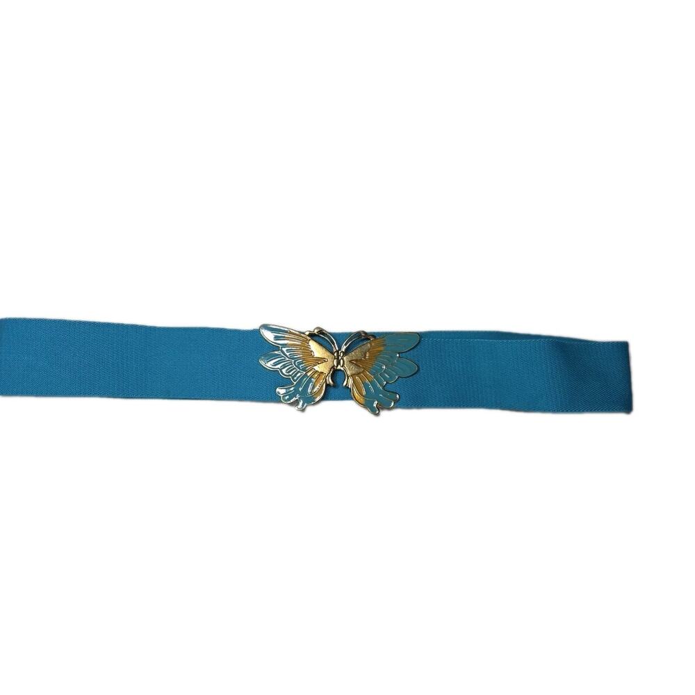 VintageTurquoise Blue Butterfly Belt From The 70s & 80s 35" YOU & M style